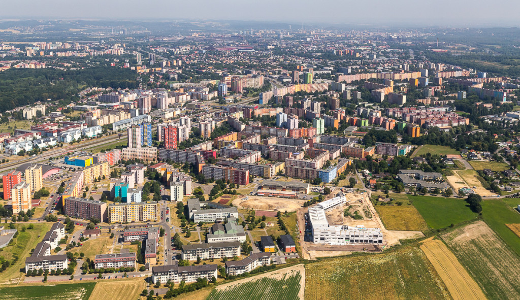 Letecký snímek Ostravy-Jihu